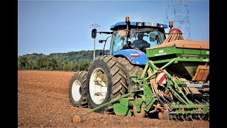 New Holland T7070 amp T7050 au Semis de lOrge 2017  Lemken amp Amazone [upl. by Nodroj]