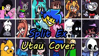 Split Ex but Every Turn a Different Character Sings FNF Split Ex Everyone Sings It  UTAU Cover [upl. by Shatzer]