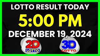 Lotto Result Today 5PM December 19 2024 Swertres EZ2 PCSO Lotto Draw [upl. by Nioe]