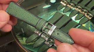 Vintage Original Rodania Green and Black Leather Watch Strap 18mm [upl. by Burman]