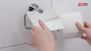 Dérouleur papier toilette tesa® Loxx  Plus besoin de bricoler pour aménager ses toilettes [upl. by Nevet]