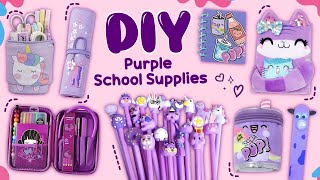 12 DIY Purple School Supplies  Amazing Purple Craft [upl. by Barnet]