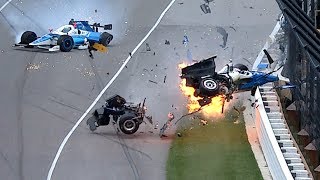 Scott DixonJay Howard Indy 500 crash 2017 [upl. by Htebzile]