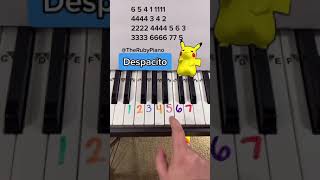 Despacito Piano Easy Tutorial With Numbers shorts piano [upl. by Corbin]