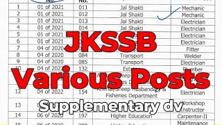 JKSSB Various Posts dv [upl. by Introc859]