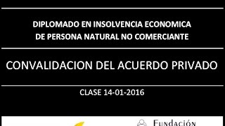 Clase Insolvencia de Personas Naturales No Comerciantes 14 01 2016 [upl. by Nyrhtac874]