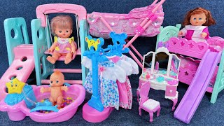 10 Minutes Satisfying with Unboxing Pink Slide Bed Playset，Playground Swings Toys ASMR  Review Toys [upl. by Eiramlatsyrc]