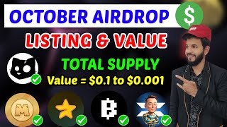 Airdrops October season  Cats  Memefi x empire All October Airdrop amp Listing date  Value of cats [upl. by Annayoj]