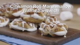 Cinnamon RollMarshmallow Waffle Sandwich [upl. by Anaahs]