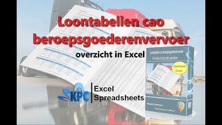 Loontabellen CAO beroepsgoederenvervoer in Excel ✅ [upl. by Aicital]