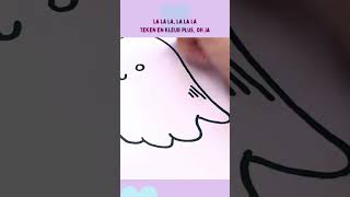 TEKEN MET MIJ EEN SCHATTIG SPOOKJE VOOR HALLOWEEN 👻✨ drawingtutorial halloween [upl. by Nylla]