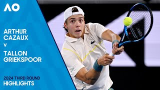 Arthur Cazaux v Tallon Griekspoor Highlights  Australian Open 2024 Third Round [upl. by Delora]