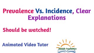 Prevalence Vs Incidence Clear Explanations Should be Watched Animated Video Tutor Epidemiology [upl. by Marice492]