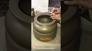 Pottery throwing trimming and burnishing with stone shorts youtubeshorts viral [upl. by Gagnon]