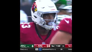 Trey Benson catches for a 19yard Gain vs New York Jets [upl. by Illehs179]