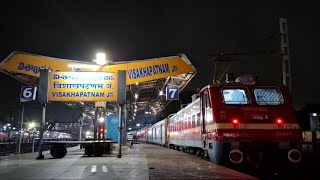 VISAKHAPATNAM RAILWAY STATION ON BOARD DEPARTING VSKPSRC SPL EXPRESS TRAIN [upl. by Natanoy]