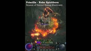 Season of Hatred Rising  Priscilla Rake Spiritborn diablo4 pit hardcore games spiritborn [upl. by Larue]