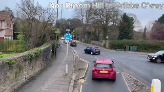 First bus Bristol no 1 Cribbs Causeway to Broom Hill  Whitmore Avenue  The Coots [upl. by Kosaka]