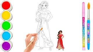 Coloring with Sticker Book Dress Up Disney Princess ArielSnow WhiteBelleCinderella [upl. by Ainnat]