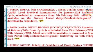 NIELIT CCC Exam February 2024 Notification Out [upl. by Ueihttam]