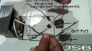 How To Make Full Wave Rectifier With Center Tap Transformer And 2 Diode YT33 [upl. by Mead]