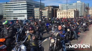 The Hells Angels lead thousands of bikers through London Streets  Harley Davidson Chopper Bikes [upl. by Namsaj133]