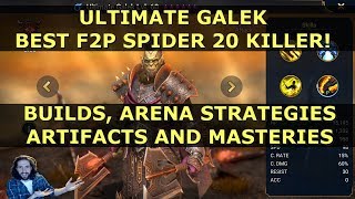 Ultimate Galek Raid Shadow Legends Guide  F2P Champion Spider 20 Build  Masteries and Artifacts [upl. by Hauhsoj]