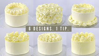 BEGINNERS PIPING TUTORIAL  6 DESIGNS 1 PIPING TIP │ 1M PIPING TIP │ CAKES BY MK [upl. by Heddie594]