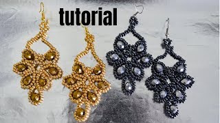 DIY TUTORIAL ARETES ELEGANTE DE MOSTACILLAS Y CRISTALES 2019 [upl. by Taima]