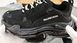 Balenciaga Triple S Clear Sole Sneakers in Black [upl. by Tamma]