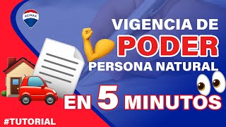 CÓMO SACAR UNA VIGENCIA DE PODER DE PERSONA NATURAL [upl. by Liuka321]