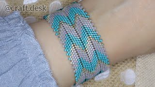 Peyote Bracelet Two Rows Beaded Toggle Clasp [upl. by Guido]