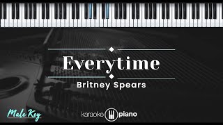 Everytime  Britney Spears KARAOKE PIANO  MALE KEY [upl. by Eletnahs404]