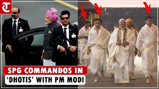 Watch SPG commandos in ‘white dhotis’ with PM Modi at a Guruvayur temple in Kerala [upl. by Egrog]