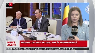 BUGETUL DE STAT PE 2024 PUS ÎN TRANSPARENȚĂȘtiri B1TV14 dec 2023 [upl. by Gagnon112]