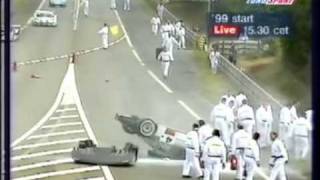 1999  Le Mans  Aftermath of Mark Webbers warmup accident [upl. by Ayouqat]