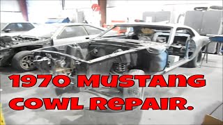 Mustang Cowl repair on a 1970 fastback part 1 [upl. by Orwin]