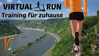 Virtueller Lauf 🏃🏼 für Laufband und Crosstrainer  Laufband Video  Intervall Training  Rhein [upl. by Strong]