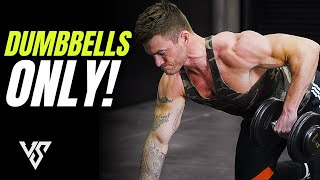 Full Back Workout with DUMBBELLS ONLY 7 Exercises  V SHRED [upl. by Nolitta]