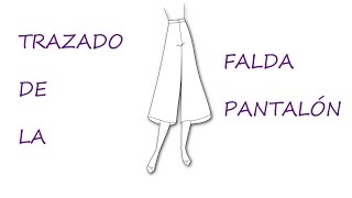 Curso para hacer patronesTrazado de la falda pantalón [upl. by Ripp]