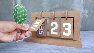 how to make calendar by using cardboard ll easy way to meke calender at home [upl. by Seafowl]