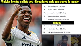 Vinicius Jr entra na lista dos 10 jogadores mais bem pagos do mundo [upl. by Galer582]