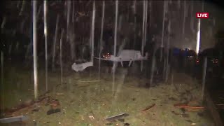 Car flipped several homes damaged after tornado hits OKC neighborhood [upl. by Ivzt]