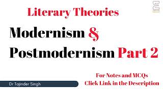 Modernism amp Postmodernism Part 2  Literary Theory  NTA NET PGT English [upl. by Garland]