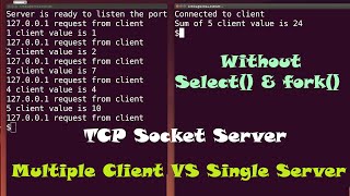 TCP Socket Programming  TCP Socket Program in C  TCP Socket in UNIX  Multi Client without Select [upl. by Bamberger]