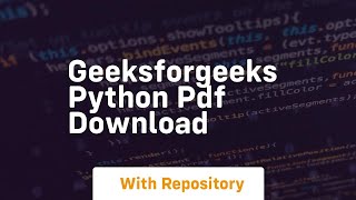 geeksforgeeks python pdf download [upl. by Sheba158]