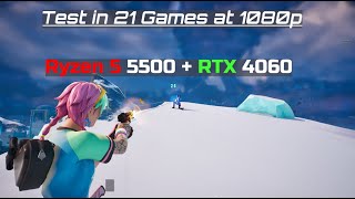 Fortnite  Ryzen 5 5500  RTX 4060  1080p Max amp Lowest Settings  Benchmark Fps Test [upl. by Godart]