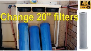 How to replace 20 inch filters for a water filtration system [upl. by Nainatrad]