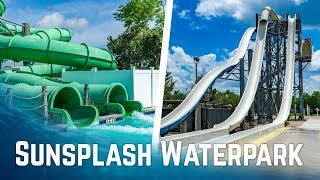 ALL BIG WATERSLIDES at Sunsplash Family Waterpark in Cape Coral Florida [upl. by Karlis]