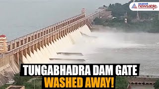 Watch  Karnatakas Tungabhadra Dam Gate Washed Away Flood Alert Issued  Asianet Newsable [upl. by Atilrep]